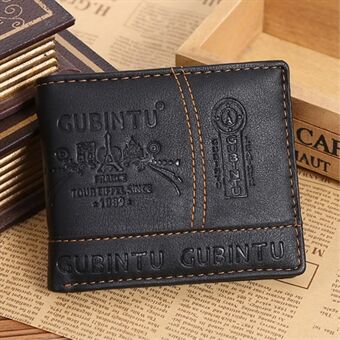 Fashion G009-1 Ultratunn PU-läderväska för män, kort plånbok