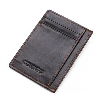 115 # Snygg äkta läder mynt Multi Card Slots plånbok för män