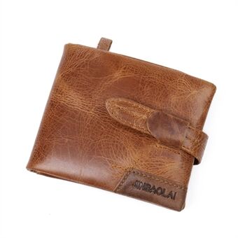 Vintage Style Tri-fold äkta läder plånbok för män