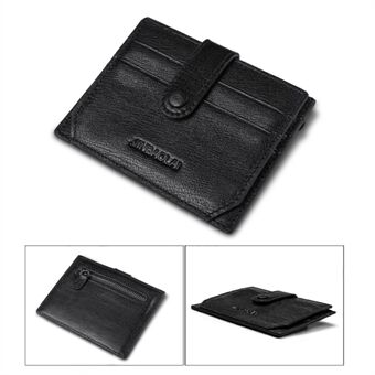 Anti-avmagnetisering Stöldskyddad plånbok med blixtlås myntväska med flera kortplatser