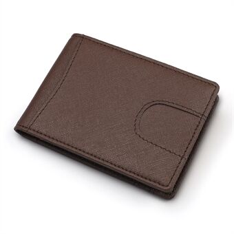 RFID Cross Texture Plånbok Korthållare i äkta läder Förvaringsväska