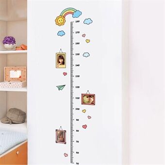 Tecknad höjdtillväxtdiagram Väggdekal Självhäftande höjdväggdekal för vardagsrummet i sovrummet (ingen EN71)