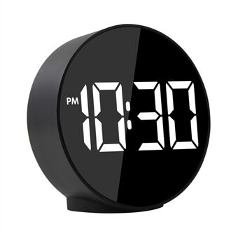 LED Digital Alarm Röststyrning Round Desktop Batteridriven elektronisk klocka med termometer
