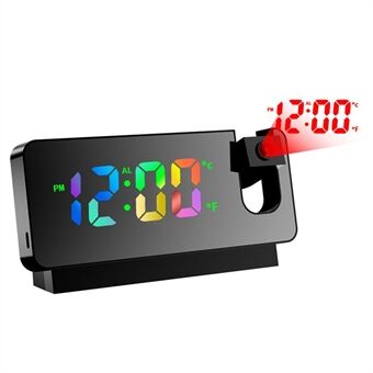 S282 multifunktionell Creative väckarklocka Elektronisk digital tid Temperaturkalender Färgskärmsprojektionsväckarklocka (färgglad version)