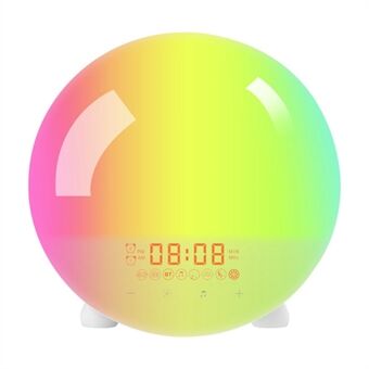 SH-123 Digital Wake-Up Light Soluppgång / Solnedgång Simulering Väckarklocka med FM-radio Nattljus Bluetooth trådlös högtalare