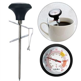 B-3 Rostfritt stålsprobetermometer Celsius och Fahrenheit Skaltermometer med klämma för kaffe, mjölk, sylt (Inget FDA-certifikat)