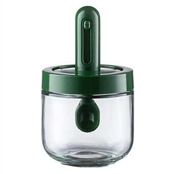 AAB020 Kökskryddlåda i glas, utdragbar kryddburk med sked med lock Läcksäker saltpepparförvaringsbehållare (BPA-fri, inget FDA-certifikat)