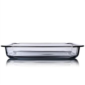 1L bakform i genomskinlig glas för ugn Glaspanna för matlagning avlånga grytform Rektangulär bakform i glas (BPA-fri, inget FDA-certifikat)