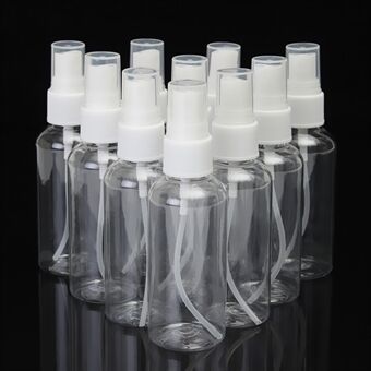 10 st 50 ml mini påfyllningsbar flaska Bärbar sprayflaska Transparent Atomizer
