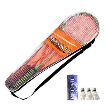 REGAIL 2st Anti-halksvampracket med 3 Badmintonbollar Set Sportutrustning