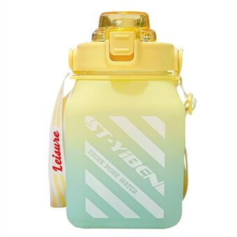 YB0715 For Gym Office Home Gradient Water Bottle 1500ml Large Capacity Straw Kettle (No FDA Certificate, BPA-free)