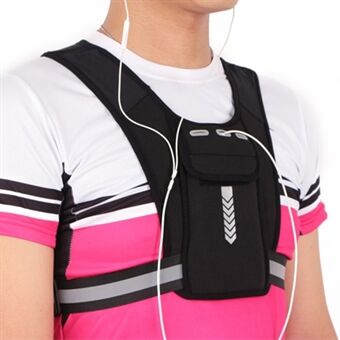 Lätt reflexvästväska för Outdoor Mobiltelefon bröstväska för löpning (standardversion)