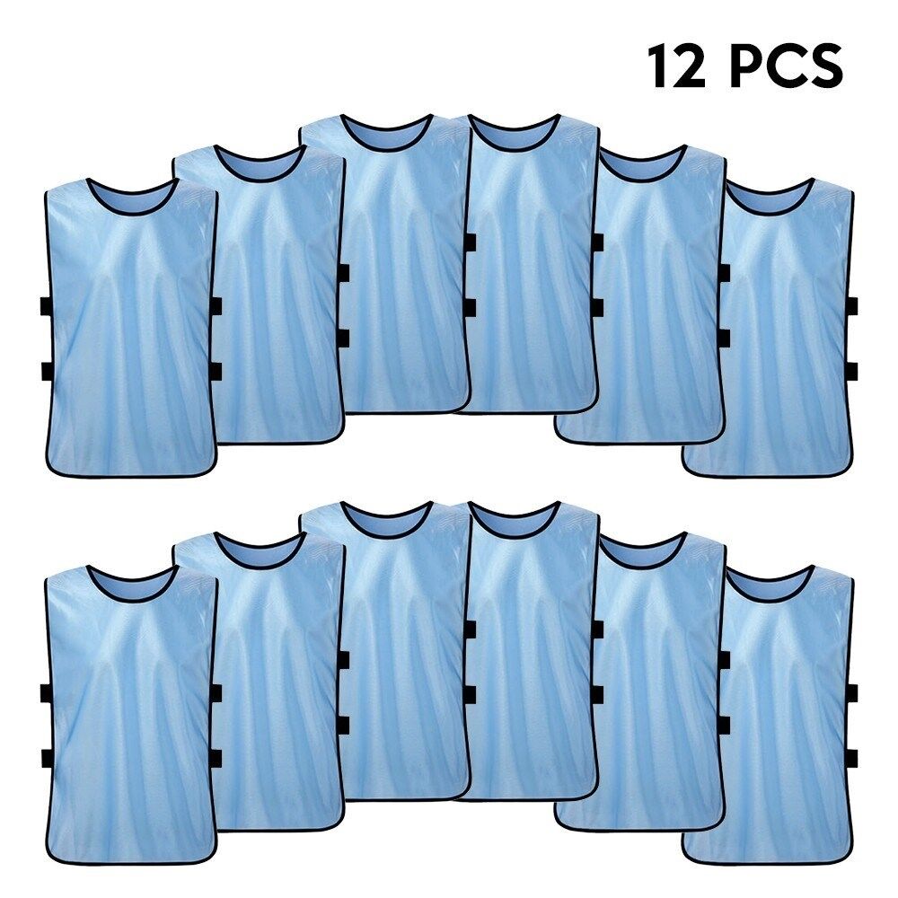12PCS Adults Soccer Quick Drying Football Vest Practice Sports Vest  Breathable Bibs