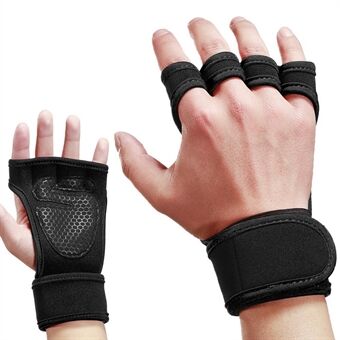 1 par sportventilerade träningshandskar Lyftkuddar Handskydd med integrerade handledslindningar för styrketräning, träning, fitness, träning