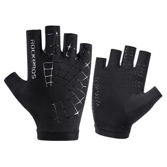 ROCKBROS Half Finger Ice-silk Handskar UV-skydd Solskydd Cykel Outdoor Cykelhandskar - Svart/S