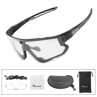 WEST BIKING YP0703143 Missfärgning Outdoor Cykelglasögon Magnetisk Adsorptionslins Anti-UV Sportglasögon