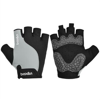 BOODUN 2111418 Half Finger Absorbing Padded Cycling Gloves Magic Tape Quick Taking-Off Design Road Bike Gloves Outdoor/Sports/Workout Cycling Accessory