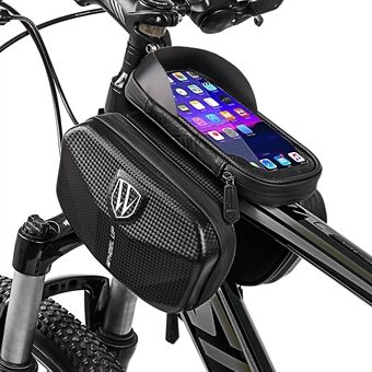 WHEEL UP Vattentät cykelfrontrörsväska med genomskinlig fönsterficka för 6,0-tum mobiltelefoner