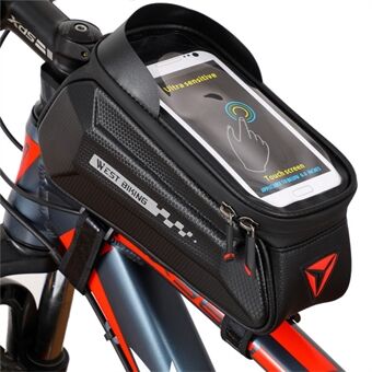 WEST BIKING Outdoor Utomhuscykling Vattentät cykel framrörsväska för 7,0 tum telefon med pekskärm