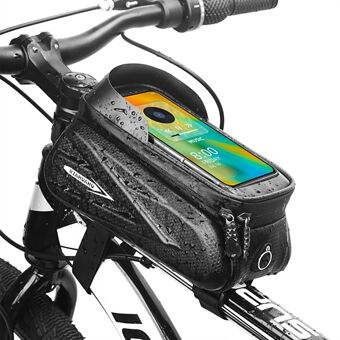 RZAHUAHU MTB Road Cykel Top Tube Bag Vattentät EVA Hard Shell Bike Front Beam Touch Screen 7,2 tum Telefonhållare Förvaringsväska