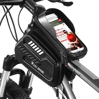 WEST BIKING YP0707274 1,4L vattentät cykel Front Top Tube Touch Screen telefonväska för telefon under 6,9 tum