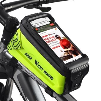 WEST BIKING YP0707275 2,5L Cykel Top Tube Bag Front Beam Touch Screen Telefonhållare Förvaringsväska