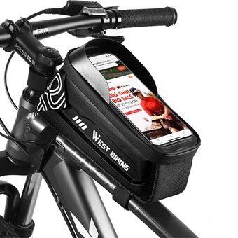 WEST BIKING YP0707277 2,2L vattentät topprörtelefonväska Cykelpekskärm Mobiltelefonhållare Fodral för telefon under 7,4 tum
