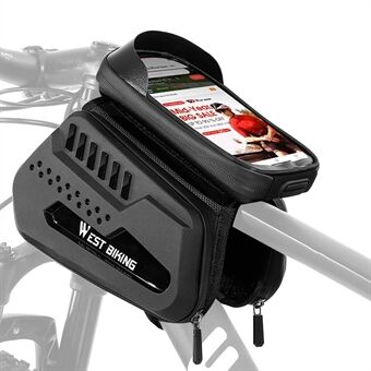 WEST BIKING YP0707294 TPU Hard Shell Cykelcykel Framram Väska Touch Screen Visir Design Telefonväska Cykel Top Tube Förvaringsväska