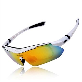 WOLFBIKE BYJ-013 Cykelglasögon Sportsolglasögon Anti-UV polariserade glasögon med utbytbara linser