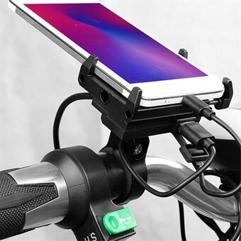 GUB G-85E USB Uppladdningsbar Motorcykel Telefonhållare Elektrisk Cykeltelefonfäste Cykel Styreförlängare 12-24V - Svart