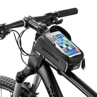 ROCKBROS MTB Road Bike Telefonfodral Vattentät Pekskärm Cykling Top Frame Väska för 6,0 tum smartphone