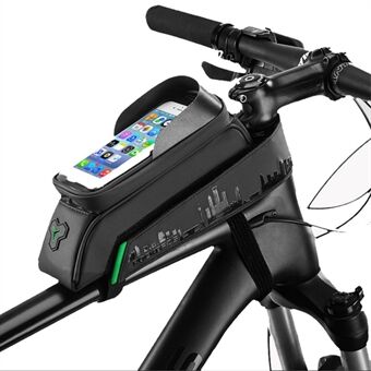 ROCKBROS 029-1BK Cyklar främre rörväska med vattentät genomskinlig fönsterficka för s mobiltelefon ridutrustning PF