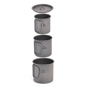 WIDESEA WSTT-3X-600ML Titanlegering 200ML+375ML+600ML Vattenkopp Ultralätt kaffemugg dricksflaska (ingen FDA-certifiering, BPA-fri) för ryggsäcksvandring Campingvandring
