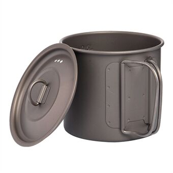 WIDESEA WSTT-600ML Bärbar Titan Cup Camping Mugg 600ml Kaffe Te Mugg med handtag för Backpacking Fotvandring Fiske (ingen FDA-certifiering, BPA-fri)