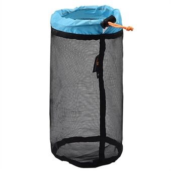 LUCKSTONE Storlek S Vikbar tvättpåse Förvaring av kläder Organizer Dragsko Mesh-väska för camping och resor - Svart / Blå
