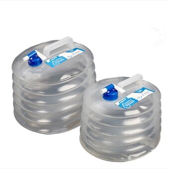 HALIN HW315 Hopfällbar vattenbehållare 10L + 15L Bärbar vattenförvaringskanna Livsmedelsgodkänd vattenbärare med tapp för utomhuscampingvandring i nödsituationer (inget FDA-certifikat, BPA-fri)