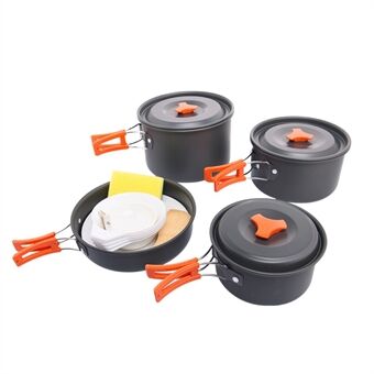 WIDESEA WSC-204J Camping Cookware Set for 3-4 People, Lightweight Picnic Hiking Boiling Pot Frying Pan (BPA-free, No FDA Certified)