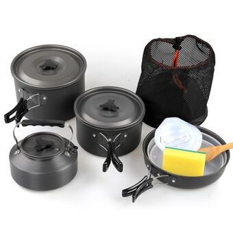 AOTU Bärbart Handtag Stekpanna Camping Pot Köksredskap Set för 4-5 personer (ingen FDA, BPA-fri)