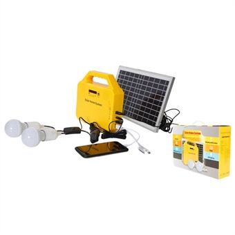 RZH-ST06 6W Power Generation System Fotovoltaisk generator Bärbart Solar hemsystem med lampor för Outdoor , jordbruksbevattning