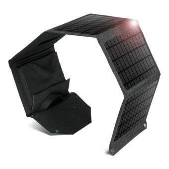 30W hopfällbar Solar Dubbel USB 5-vikbar Solar för mobiltelefon campingvandring
