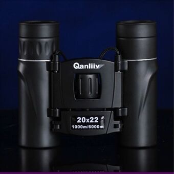QANLIIY 20X22 Mini HD-kikare Bärbar BAK-4 Prism Telescope Spottingscope - Svart