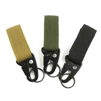 AOTU Tactical Ribbon Buckle Keychain Carabiner Nylon Belt Gear Keeper - Slumpmässig färg