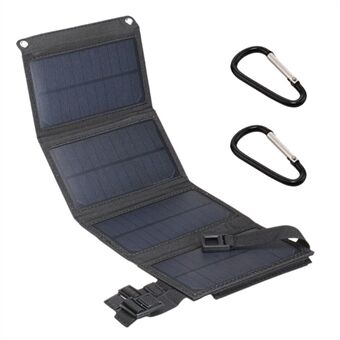 Solar 10W USB- Solar Bärbar Outdoor solbatteriladdare USB-telefonladdare Power Bank med 4 Solar