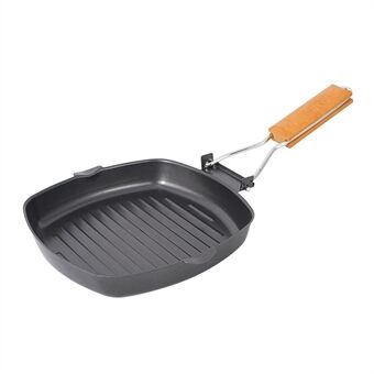 Nonstick Coating Frying Pan Camping Cookware Iron Steak Pot for Outdoor Kitchen Equipment Gear (No FDA Certificate, BPA-free)