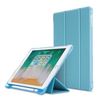 Hörnskydd PU Läder TPU Bakskal Tri-fold Stand Auto Sleep/Wake Cover med pennhållare för iPad 9,7-tum (2018)/(2017) / iPad Air 2 / iPad Air (2013)