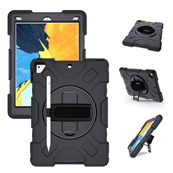 [Built-in Hand Strap] Rotating Kickstand PC + Thicken Silicone Tablet Hybrid Case with Shoulder Strap for iPad  (2018)/(2017)/iPad Pro (2016)/iPad Air 2