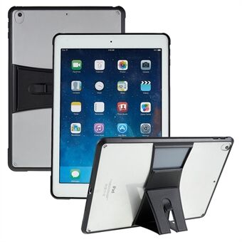 För iPad Air (2013) / Air 2 / Pro 9,7 tum (2016) Tablettfodral Läder Kickstand TPU + akryl genomskinligt surfplattafodral