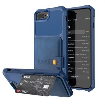 PU-läderbelagd TPU-plånbok Kickstand-fodral med inbyggt magnetiskt ark för iPhone 8 Plus / 7 Plus / 6s Plus / 6 Plus 