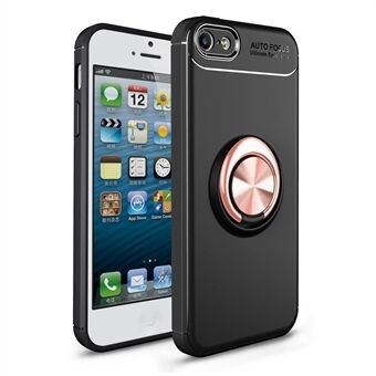 Anti-drop Ring Kickstand TPU Phone Case for iPhone 5 / iPhone 5S / iPhone SE 2013 Built-in Metal Magnetic Iron Plate