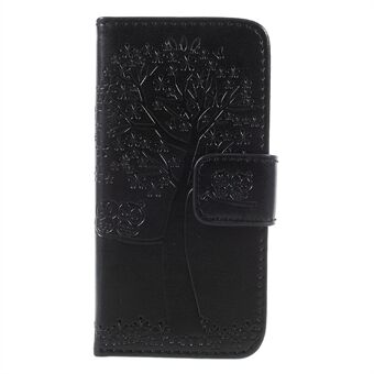 Imprint Tree Owl Magnetic Wallet PU- Stand för iPhone 5/5s/SE